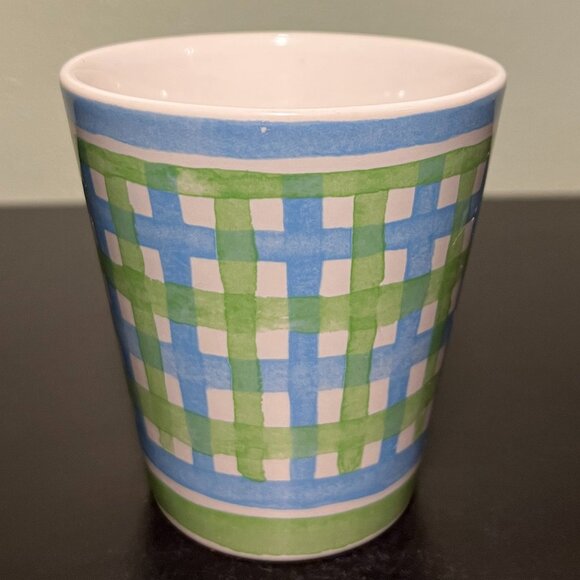 DISNEY Winnie the Pooh Poohtanicals Pattern Blue Green Basket Weave Ceramic Mug - Picture 6 of 10